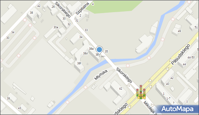 Grudziądz, Sikorskiego Władysława, gen., 38c, mapa Grudziądza