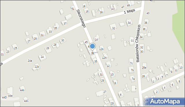 Gubin, Sikorskiego Władysława, gen., 39, mapa Gubin