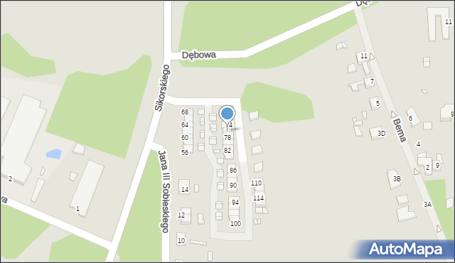 Gubin, Sikorskiego Władysława, gen., 76, mapa Gubin