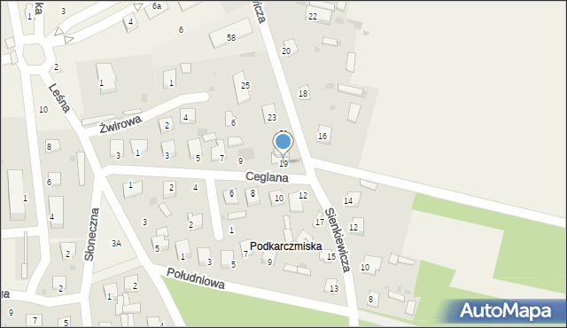 Huta-Dąbrowa, Sienkiewicza Henryka, 19, mapa Huta-Dąbrowa