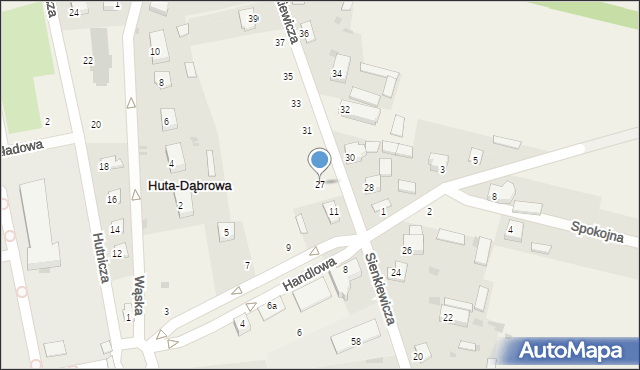 Huta-Dąbrowa, Sienkiewicza Henryka, 27, mapa Huta-Dąbrowa