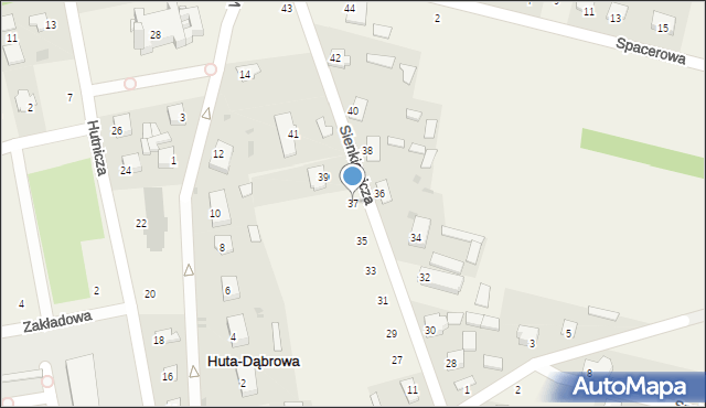 Huta-Dąbrowa, Sienkiewicza Henryka, 37, mapa Huta-Dąbrowa