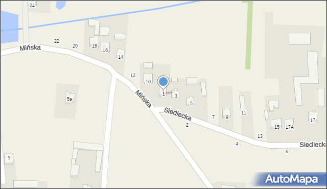 Jakubów, Siedlecka, 1, mapa Jakubów