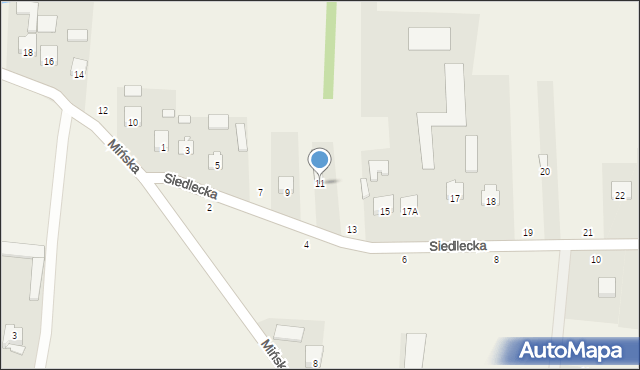 Jakubów, Siedlecka, 11, mapa Jakubów