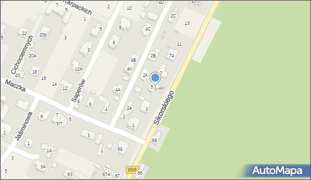 Janów, Sikorskiego Władysława, gen., 72, mapa Janów