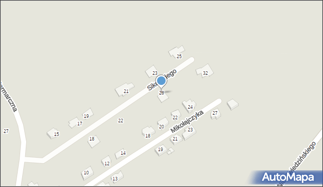 Jarocin, Sikorskiego Władysława, gen., 28, mapa Jarocin