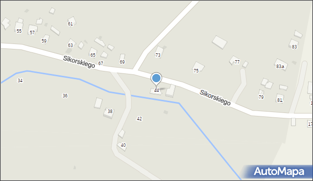 Jedlicze, Sikorskiego Władysława, gen., 44, mapa Jedlicze