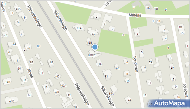 Józefów, Sikorskiego Władysława, gen., 81C, mapa Józefów