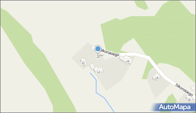 Jugów, Sikorskiego Władysława, gen., 13, mapa Jugów