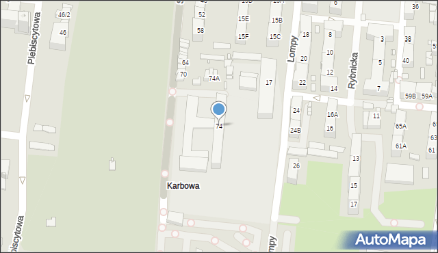 Katowice, Sienkiewicza Henryka, 74, mapa Katowic