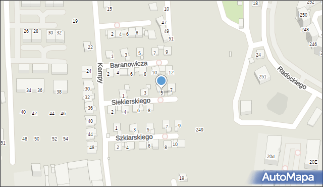 Katowice, Siekierskiego Albina, 5, mapa Katowic