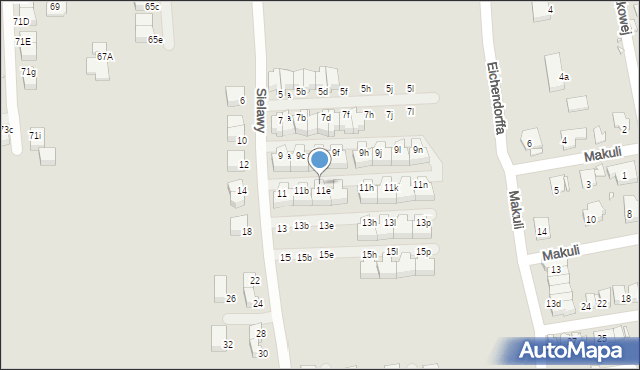 Katowice, Sielawy, 11d, mapa Katowic