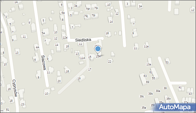 Katowice, Siedliska, 15A, mapa Katowic