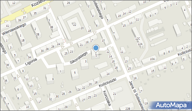 Kędzierzyn-Koźle, Sikorskiego Władysława, gen., 1, mapa Kędzierzyna-Koźle