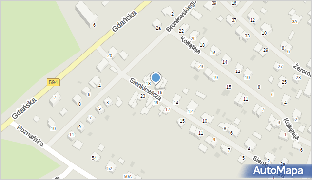 Kętrzyn, Sienkiewicza Henryka, 16A, mapa Kętrzyn