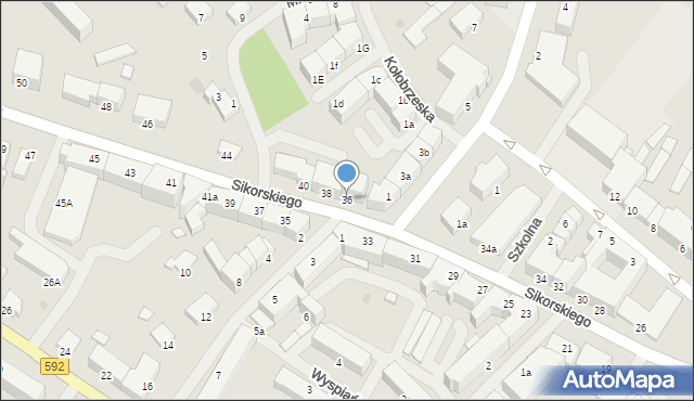 Kętrzyn, Sikorskiego Władysława, gen., 36, mapa Kętrzyn