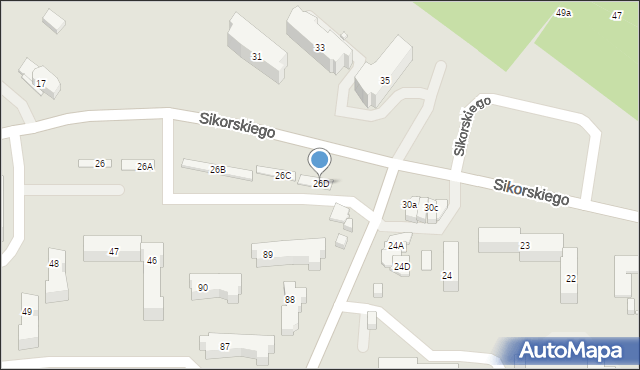 Kielce, Sikorskiego Władysława, gen., 26D, mapa Kielc