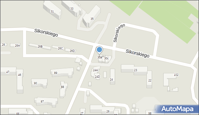 Kielce, Sikorskiego Władysława, gen., 30a, mapa Kielc
