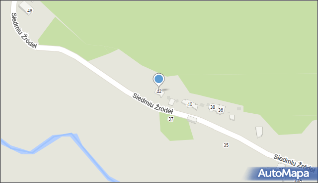 Kielce, Siedmiu Źródeł, 42, mapa Kielc