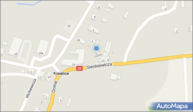 Kisielice, Sienkiewicza Henryka, 12, mapa Kisielice