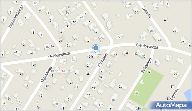 Kobyłka, Sienkiewicza Henryka, 24b, mapa Kobyłka