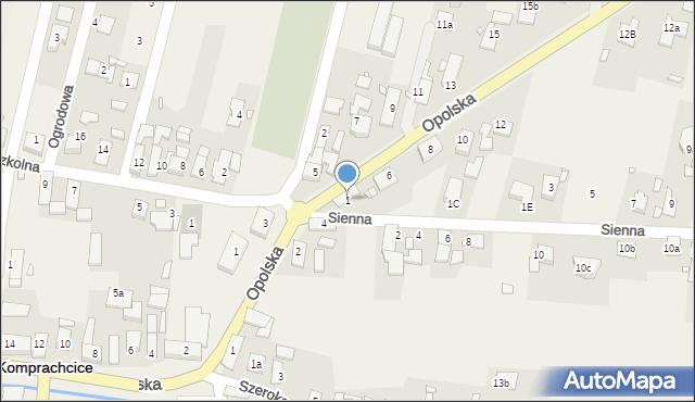 Komprachcice, Sienna, 1, mapa Komprachcice