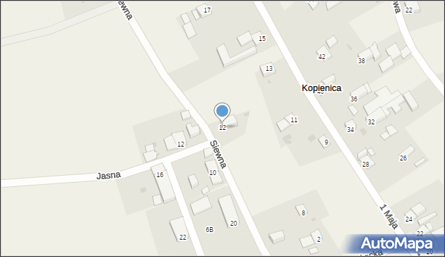 Kopienica, Siewna, 12, mapa Kopienica