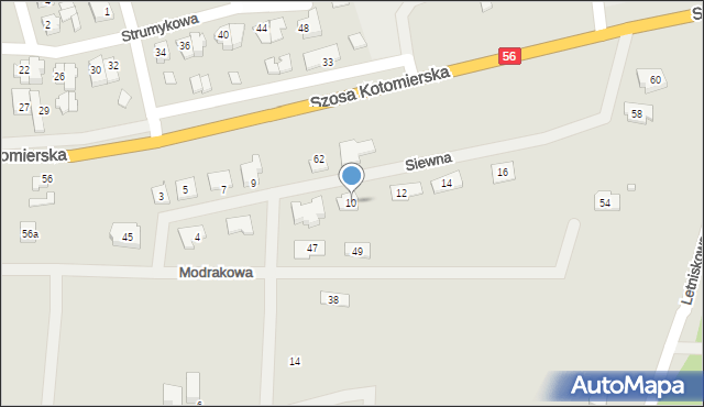 Koronowo, Siewna, 10, mapa Koronowo