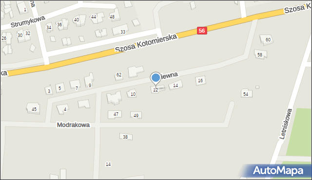 Koronowo, Siewna, 12, mapa Koronowo