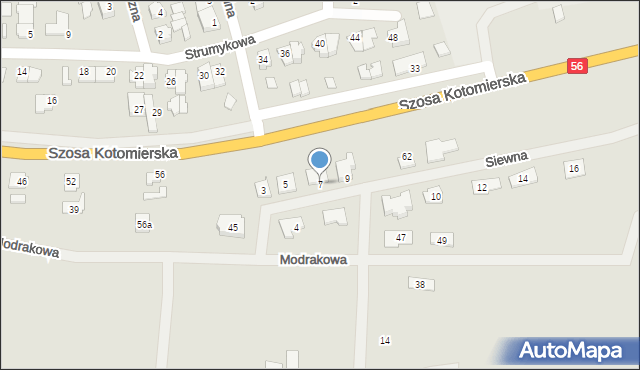 Koronowo, Siewna, 7, mapa Koronowo