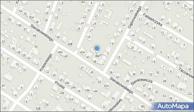 Kościan, Sierakowskiego Zygmunta, 38A, mapa Kościan