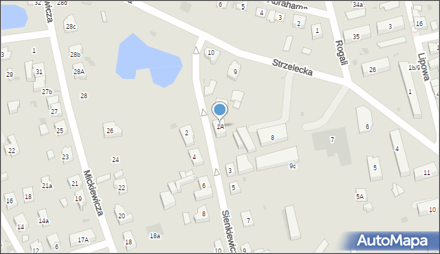 Kościerzyna, Sienkiewicza Henryka, 1A, mapa Kościerzyna