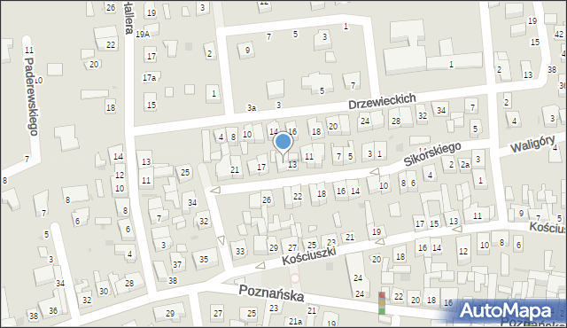 Kostrzyn, Sikorskiego Władysława, gen., 15, mapa Kostrzyn