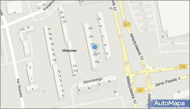 Koszalin, Sikorskiego Władysława, gen., 15b, mapa Koszalina