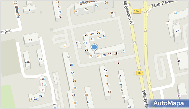 Koszalin, Sikorskiego Władysława, gen., 4f, mapa Koszalina