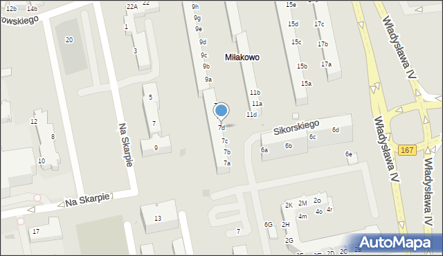 Koszalin, Sikorskiego Władysława, gen., 7d, mapa Koszalina