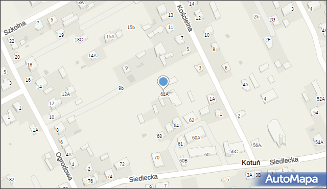 Kotuń, Siedlecka, 64A, mapa Kotuń