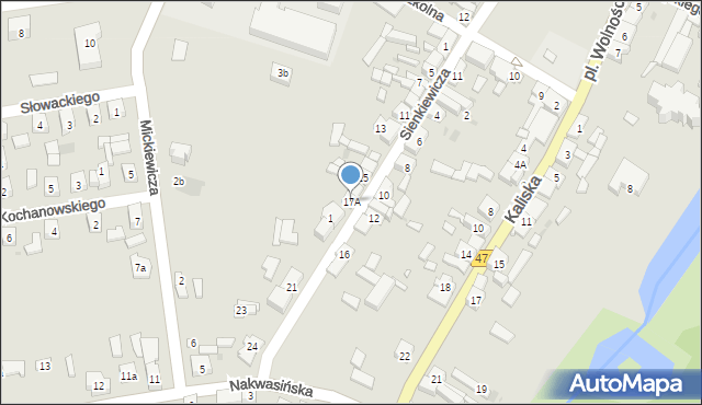 Koźminek, Sienkiewicza Henryka, 17A, mapa Koźminek