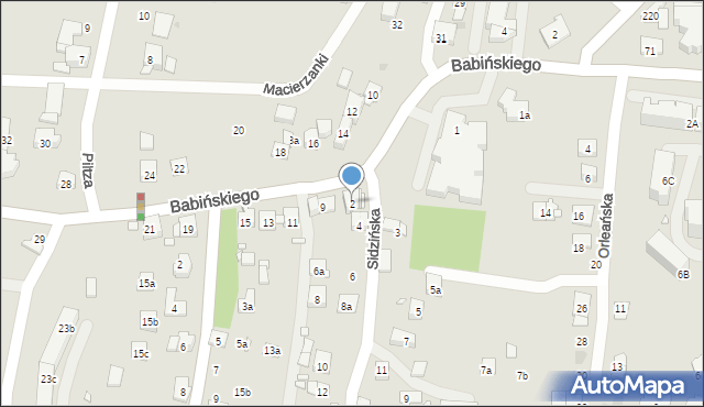 Kraków, Sidzińska, 2, mapa Krakowa