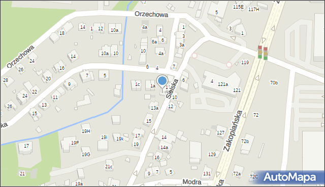 Kraków, Sielska, 13, mapa Krakowa