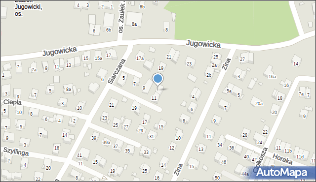 Kraków, Siarczana, 11A, mapa Krakowa