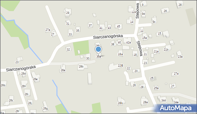 Kraków, Siarczanogórska, 30a, mapa Krakowa