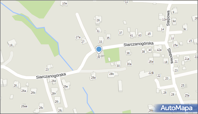 Kraków, Siarczanogórska, 32, mapa Krakowa