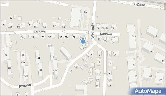 Kraków, Siemienowicza Kazimierza, 3, mapa Krakowa