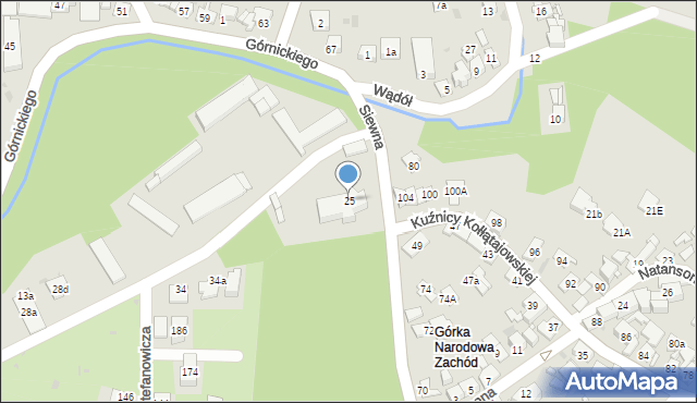 Kraków, Siewna, 25, mapa Krakowa