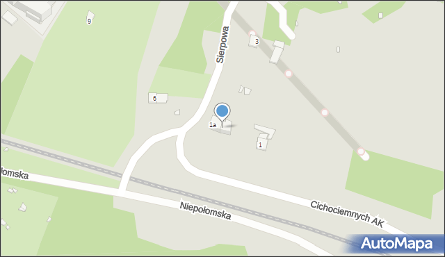 Kraków, Sierpowa, 1b, mapa Krakowa