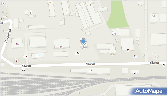 Kraków, Siwka, 17, mapa Krakowa