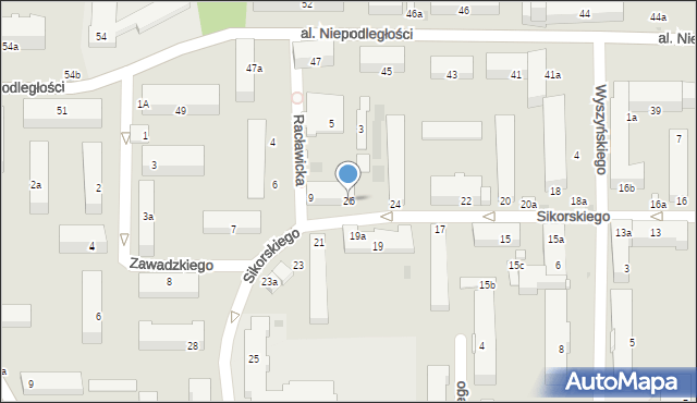 Kraśnik, Sikorskiego Władysława, gen., 26, mapa Kraśnik