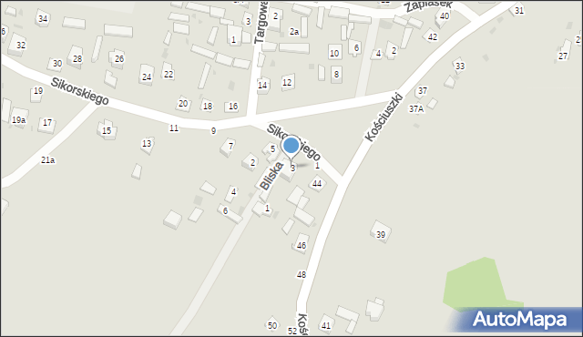 Krasnobród, Sikorskiego Władysława, gen., 3, mapa Krasnobród