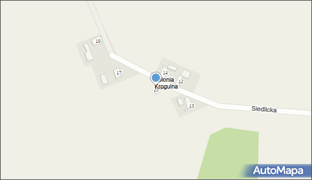 Krogulna, Siedlicka, 15, mapa Krogulna